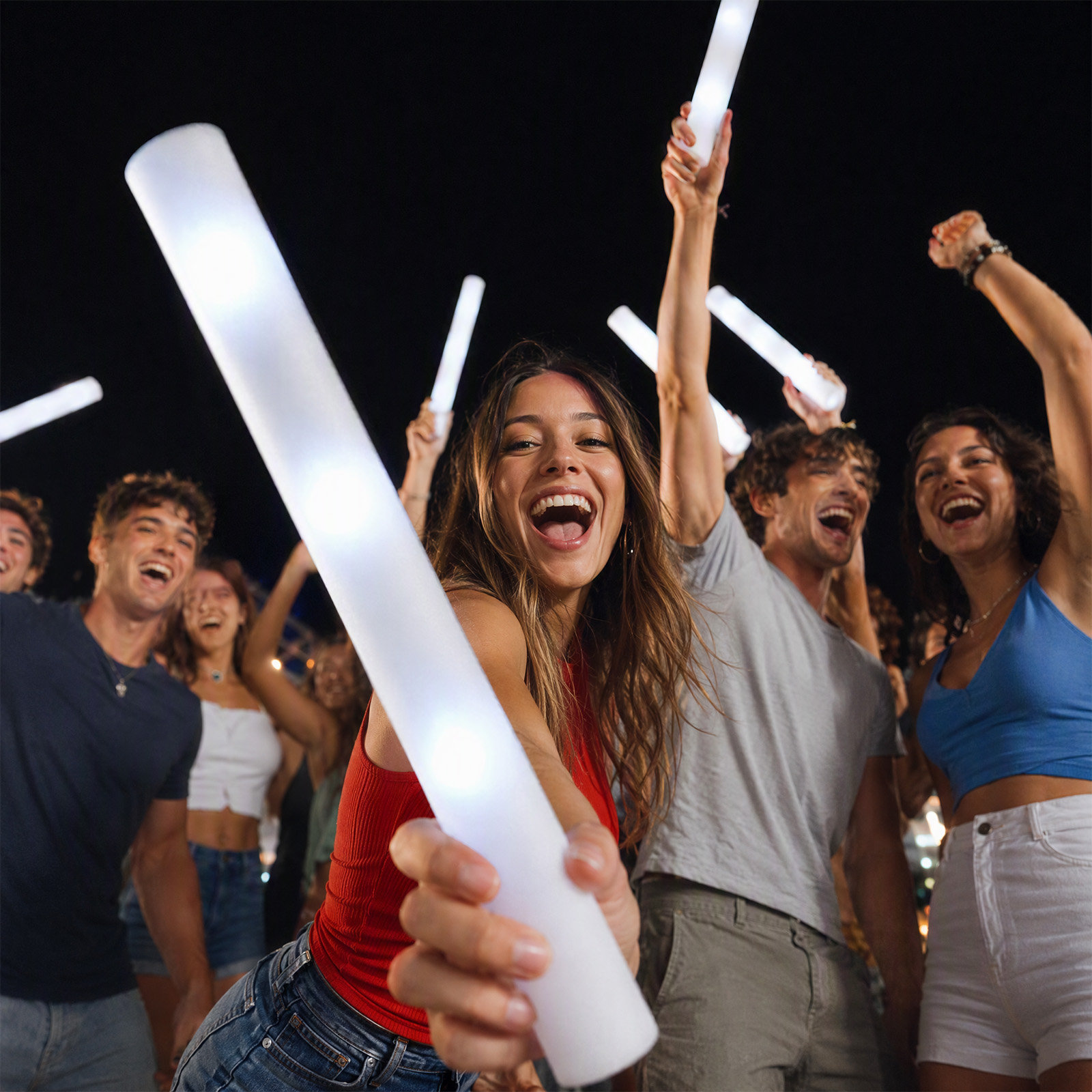 Flashing Led Foam Sticks Party - Bastões de luz LED brancos reutilizáveis,